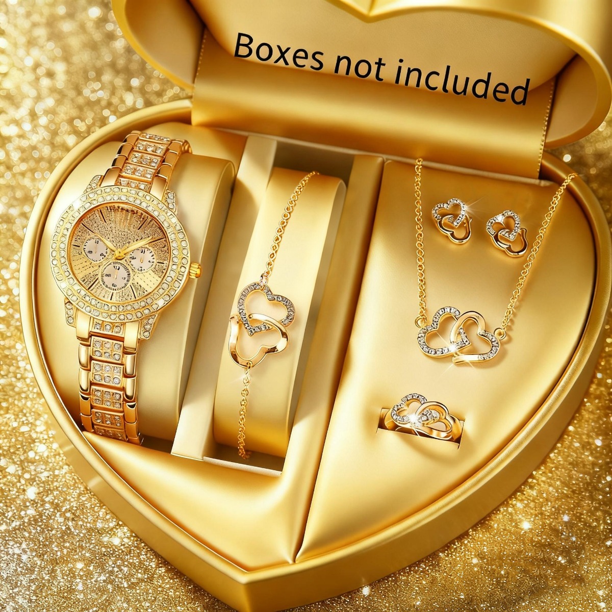 Jewelry Watches For Ladies - 6PCS Set Perhiasan Jam Tangan Wanita