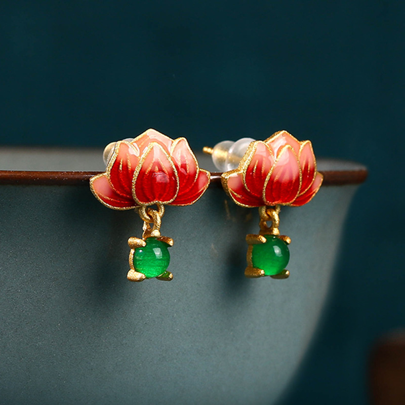 Luxury Gifts Jewelry & Watches Namfleg Mostar - Anting Batu Giok Asli Hijau Bentuk