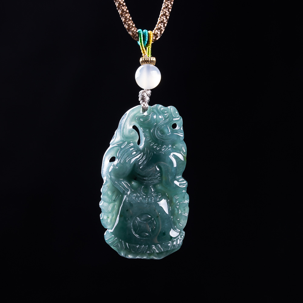 Necklace Pendant - Liontin Pixiu Giok Burma Desainer Jimat