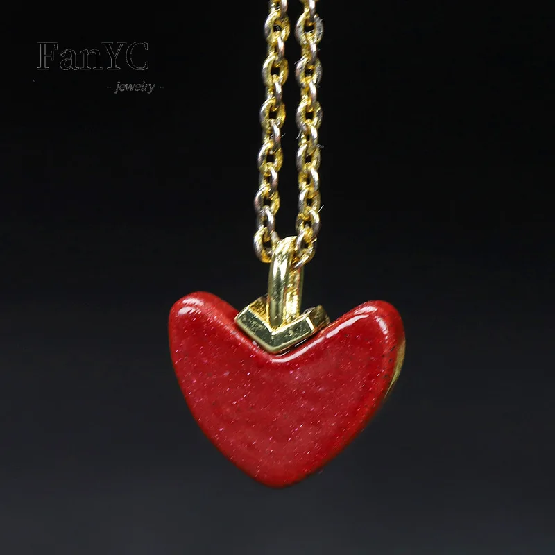 Luxury Gifts Jewelry & Watches Namfleg Mostar - Kalung Anting hati cinta Cinnabar alami