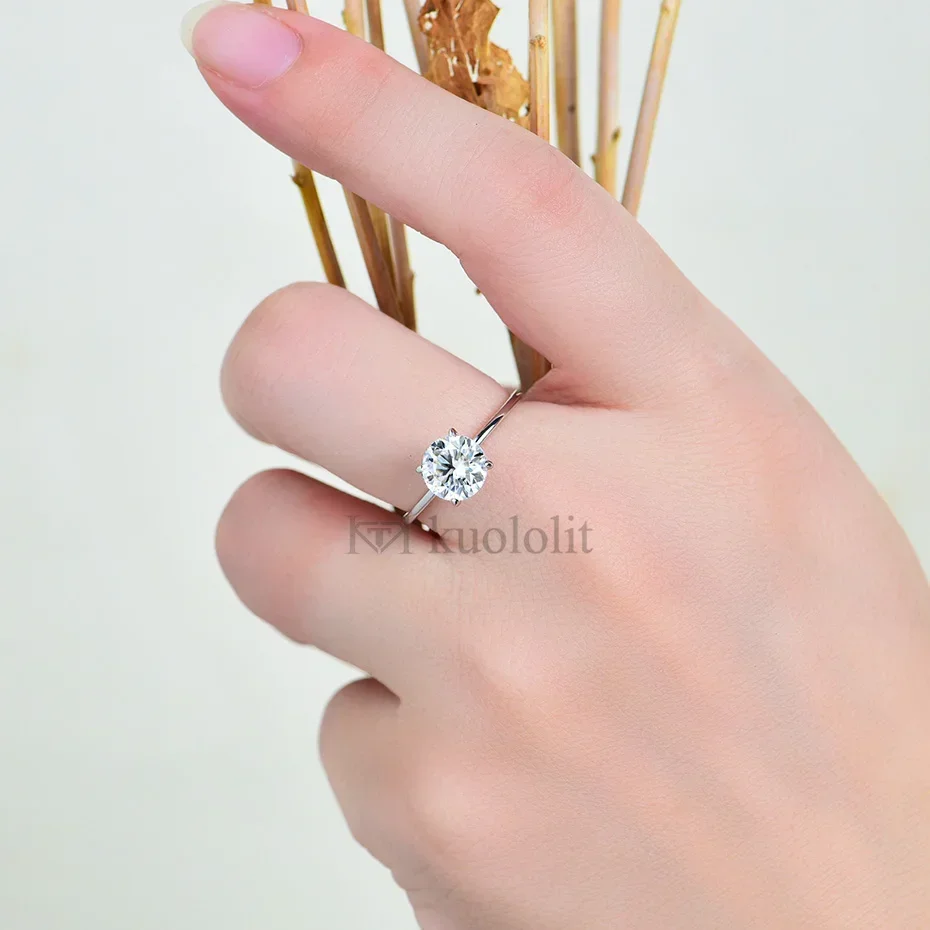 Luxury Gifts Jewelry & Watches Namfleg Mostar - Cincin Pertunangan Pernikahan Solitaire Moissanite 1CT‑2CT