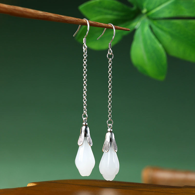 Luxury Gifts Jewelry & Watches Namfleg Mostar - Anting Batu Giok Asli Putih Bentuk