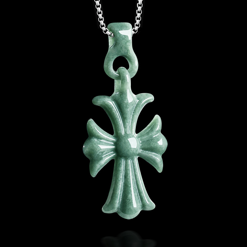 Luxury Gifts Jewelry & Watches Namfleg Mostar - Kalung Liontin Salib Batu Giok Burma