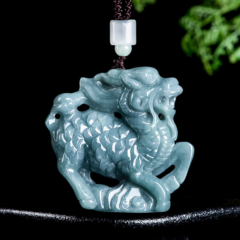 Necklace Pendant - Kalung Liontin Kylin Giok Burma, Jimat