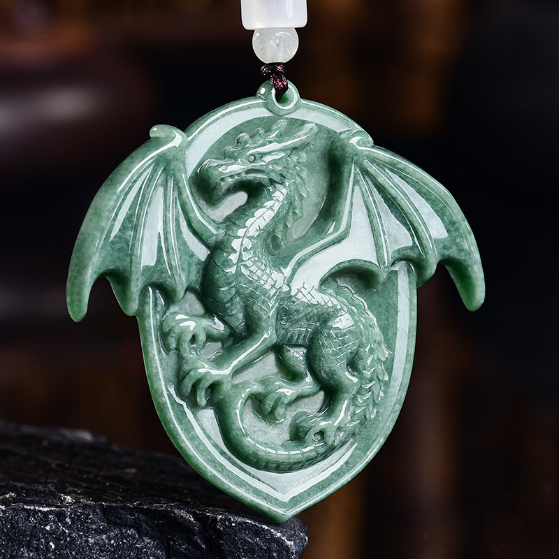Luxury Gifts Jewelry & Watches Namfleg Mostar - Kalung Liontin Naga Giok Burma Alami,