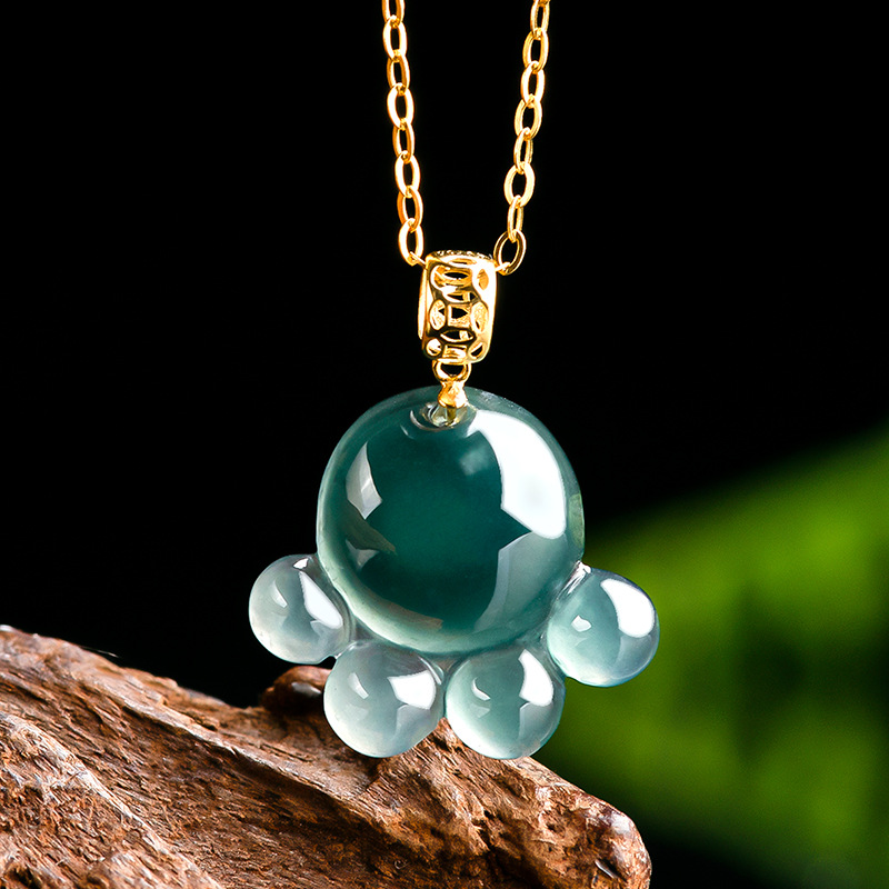 Necklace Pendant - Kalung Liontin Cakar Kucing Giok Air