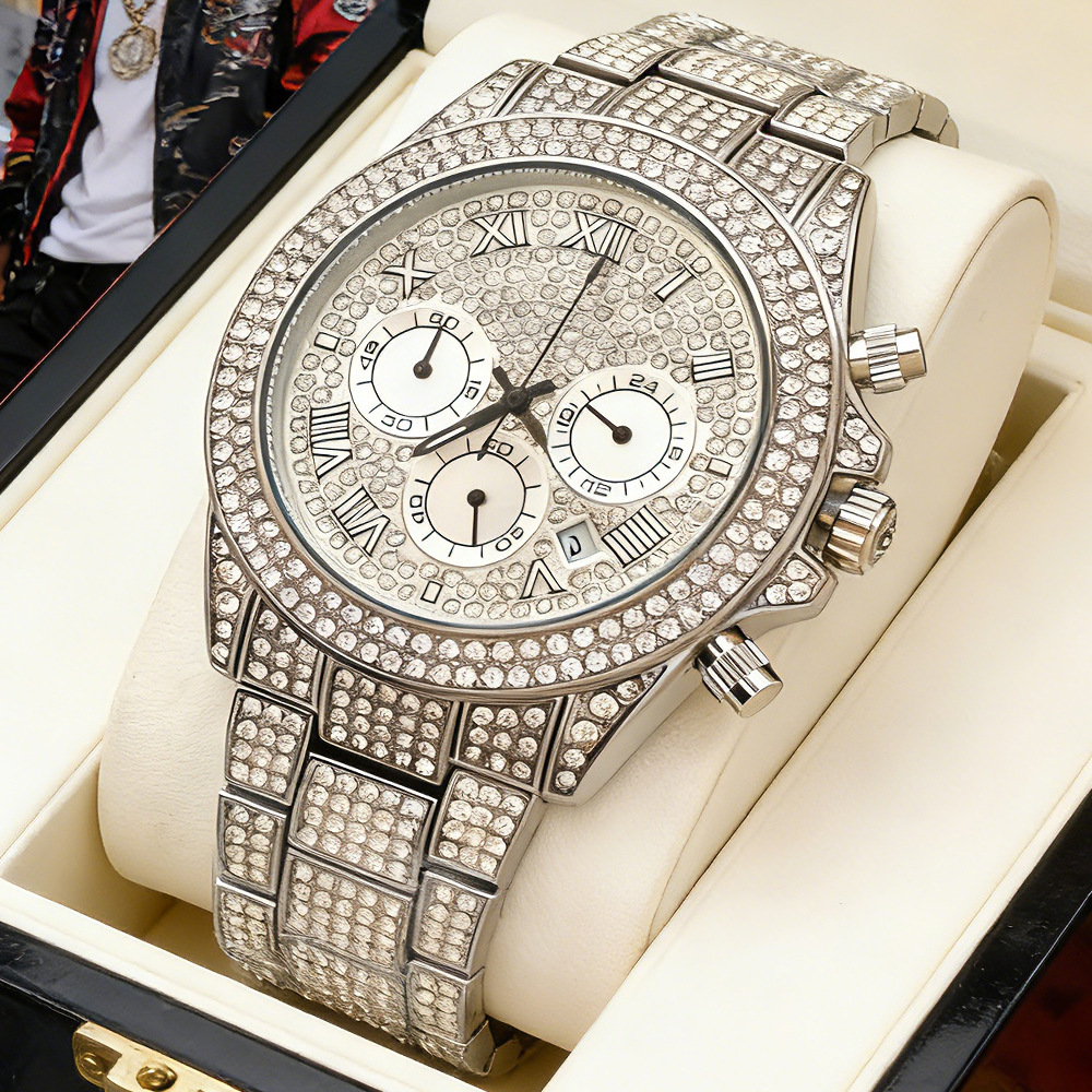 Jam Tangan Quartz Hip Hop Iced - Jewelry Watches Brands ulasan dan harga