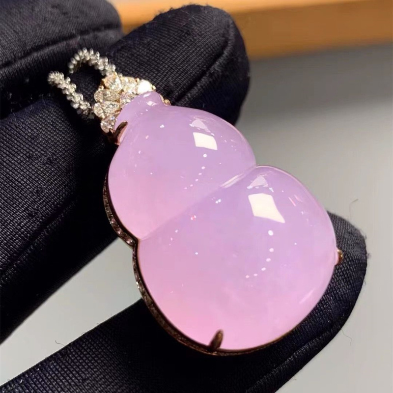 Labu Giok Es Ungu Myanmar deng - Necklace Pendant ulasan dan harga