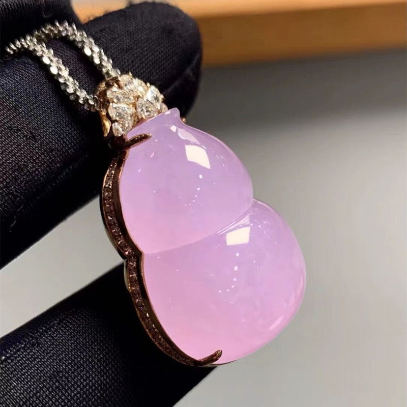 Labu Giok Es Ungu Myanmar deng - Necklace Pendant ulasan dan harga