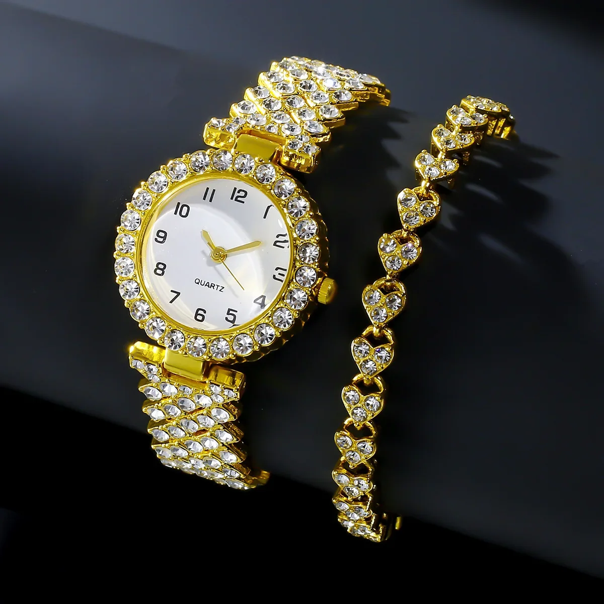 1pcs/2pcs Set Jam Tangan Wanit - Jewelry Watches For Ladies ulasan dan harga